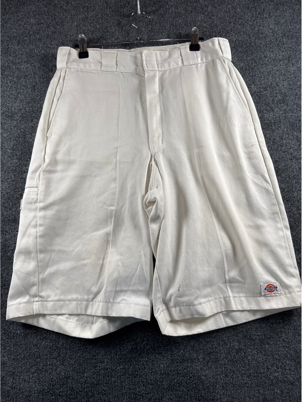 Dickies Mens 30 White Work Shorts Loose Fit Uniform Utility Vintage Workwear